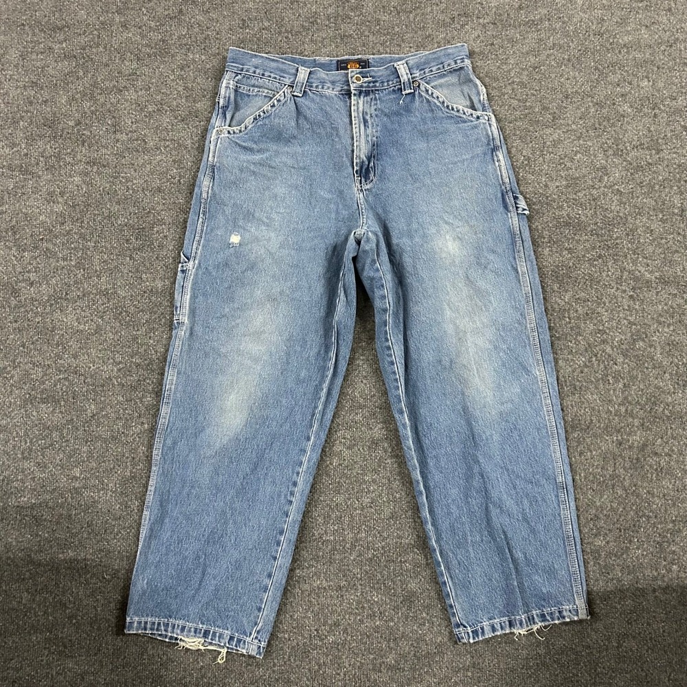 Route 66 Carpenter Jeans Mens Size 36 Blue Relaxed Fit Cotton Denim Work Pants